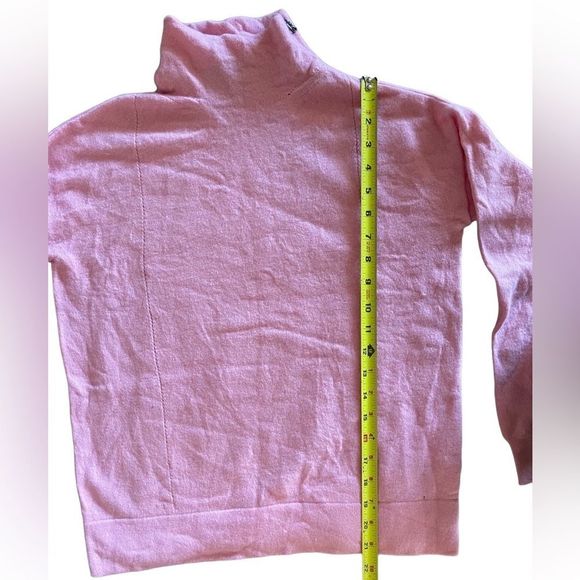 Bogner baby pink 100% virgin wool mock turtleneck sweater sz 6 side neck zipper - Picture 5 of 8